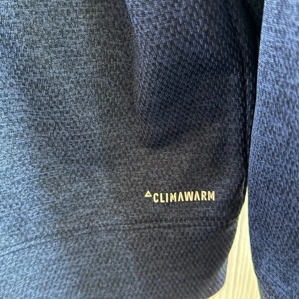 Adidas Blue and Black streaked Climawarm Athletic Hoodie Sweatshirt Sz XL